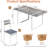Mid-Century Modern Dining Room Table And Chairs Set For 6, 7 Pieces Kitchen Dining Table With 6 Chairs & Mdf Broad Table For Apartment, Dining Room, Kitchen, Family Party-107574073-107574076-107574077