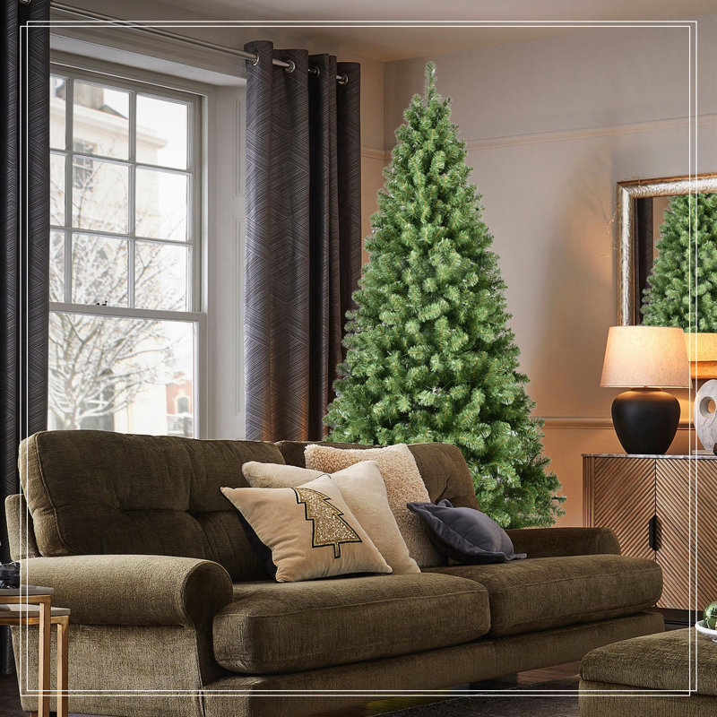 7ft Pre-Lit PVC Christmas Tree with 400 UL Lights, 1072 Tips, 7"