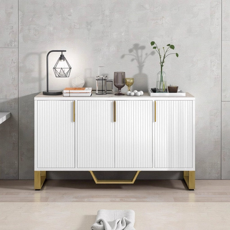 Chullora Accent Cabinet, White/Gold