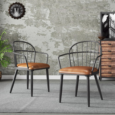 Abreha Faux Leather Upholstered Dining Chairs