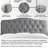 Adjustable Height Headboard with Linen Upholstery and Button Tufting for Bedroom-864747740-864747728