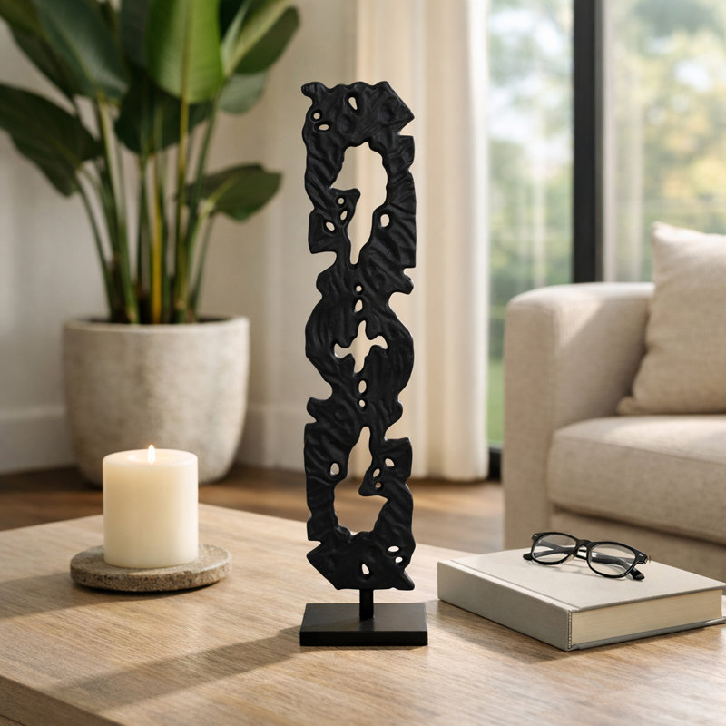 Sagebrook Home 28" Hobart Small Gold Statuary, 33" H x 7" W x 4" D, Black