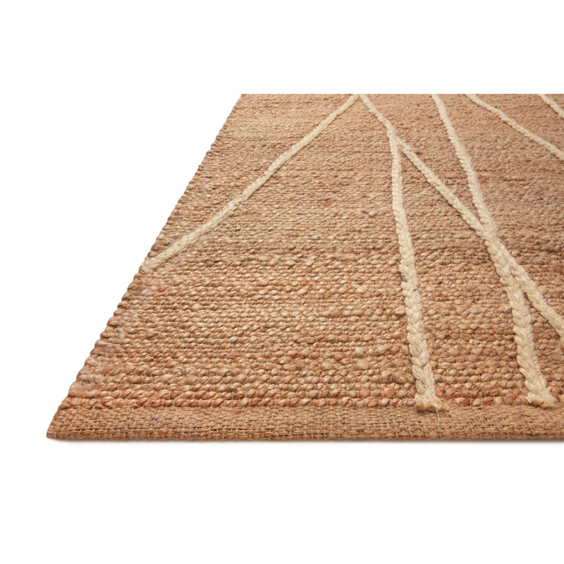 Bement Geometric Handmade Natural/Ivory Area Rug, Rectangle 5' x 7'6"