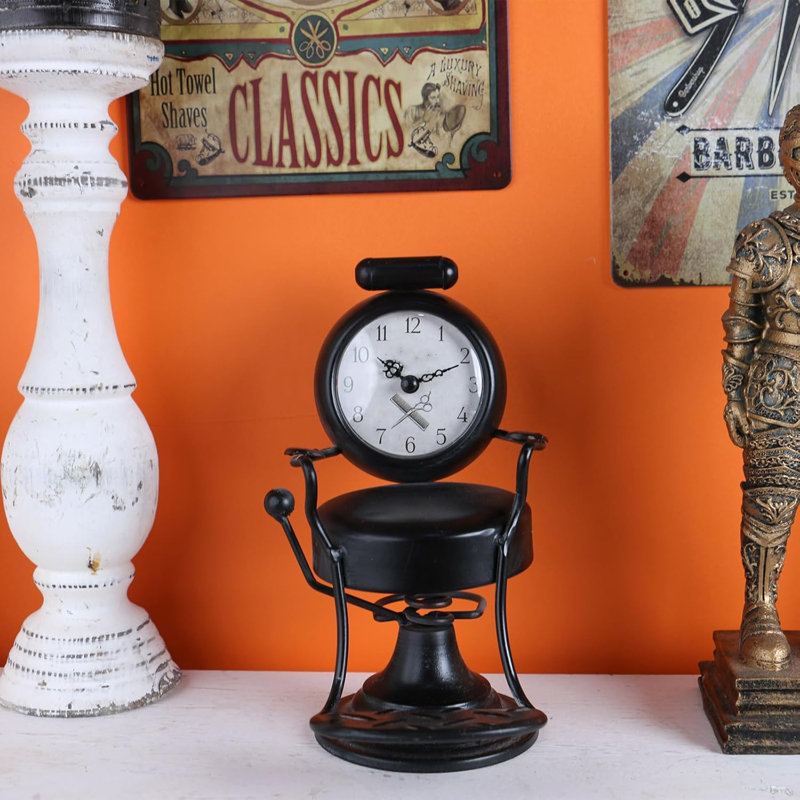Decorative Barber Chair, Table Clock
