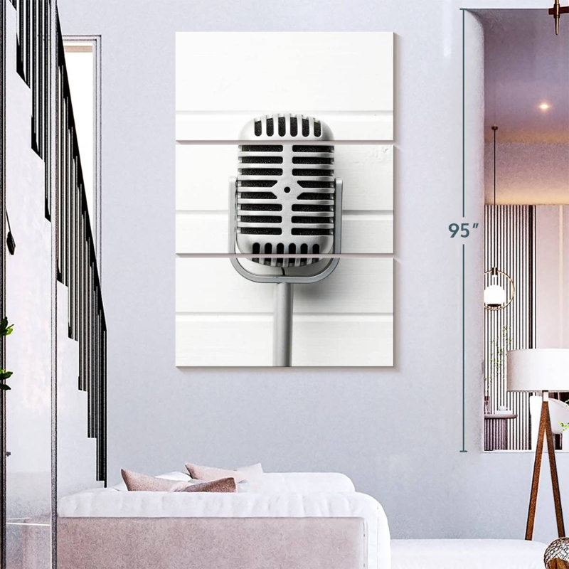 Microphone de scène rétro Abarca, H 74 po x l 48 po
