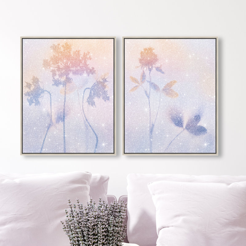 Lavender Shadows Set Set by Oliver Gal, 17"H x 21"W, Silver Floater Frame