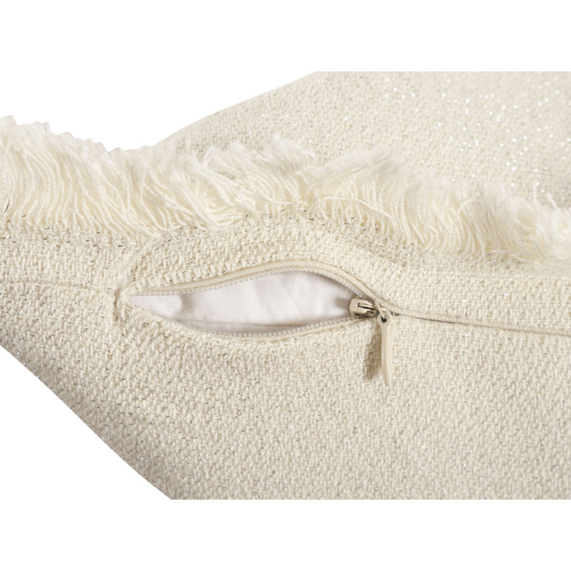  Oreiller décoratif en lurex / plumes Lurex, 20 po x 20 po, Argent