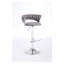 Ensemble de 2 tabourets de bar, avec repose-pieds chromé et base pivotante en velours à levage mécanique réglable + tabouret de bar simple à pieds chromés - Gris-504950257-504950259