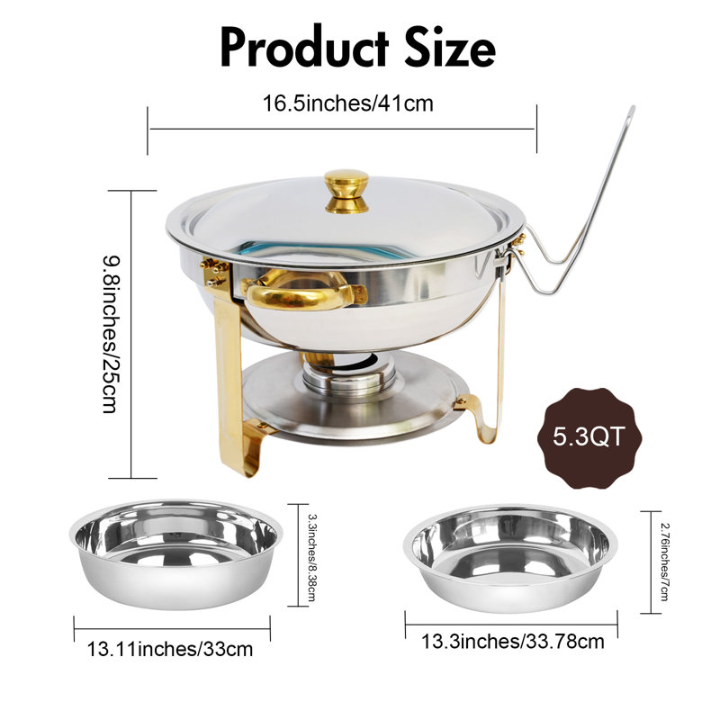 Ensemble de 4 réchauds plats de préparation pour buffet de 4 pièces