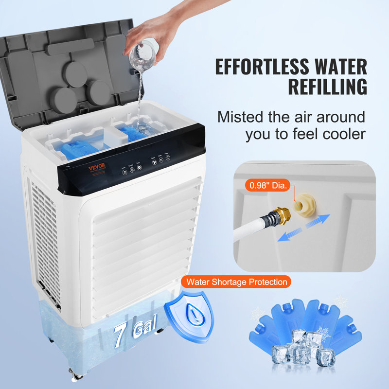 VEVOR 2100 CFM Portable Evaporative Air Cooler with Remote Control