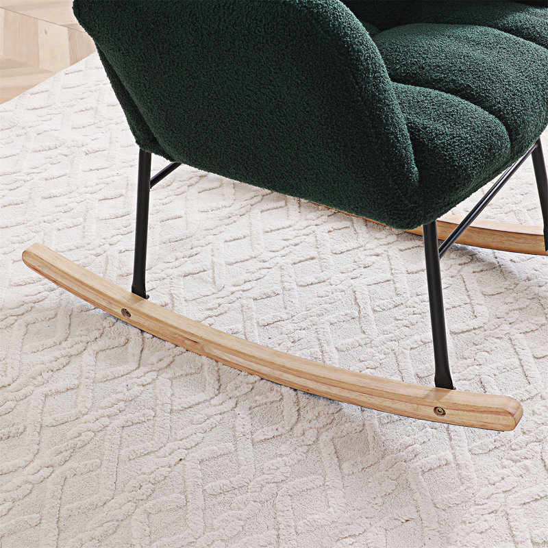 Chaise d'appoint rembourrée Rocking Chair, Vert