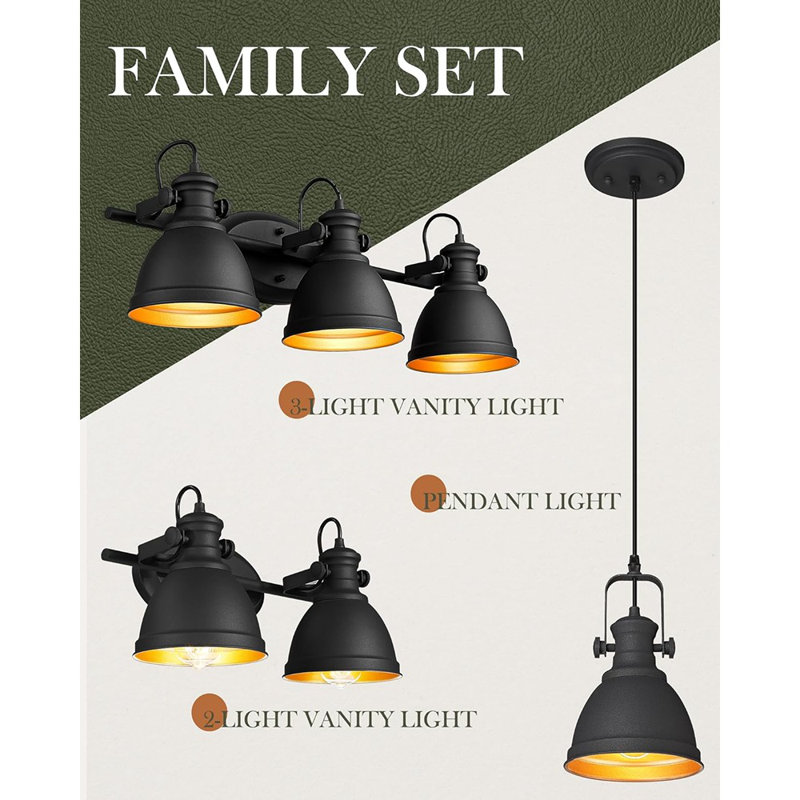 Luminaires suspendus, luminaire suspendu minimaliste pour îlot de cuisine, luminaires suspendus en métal noir, paquet de 3, AD-2151-1P3