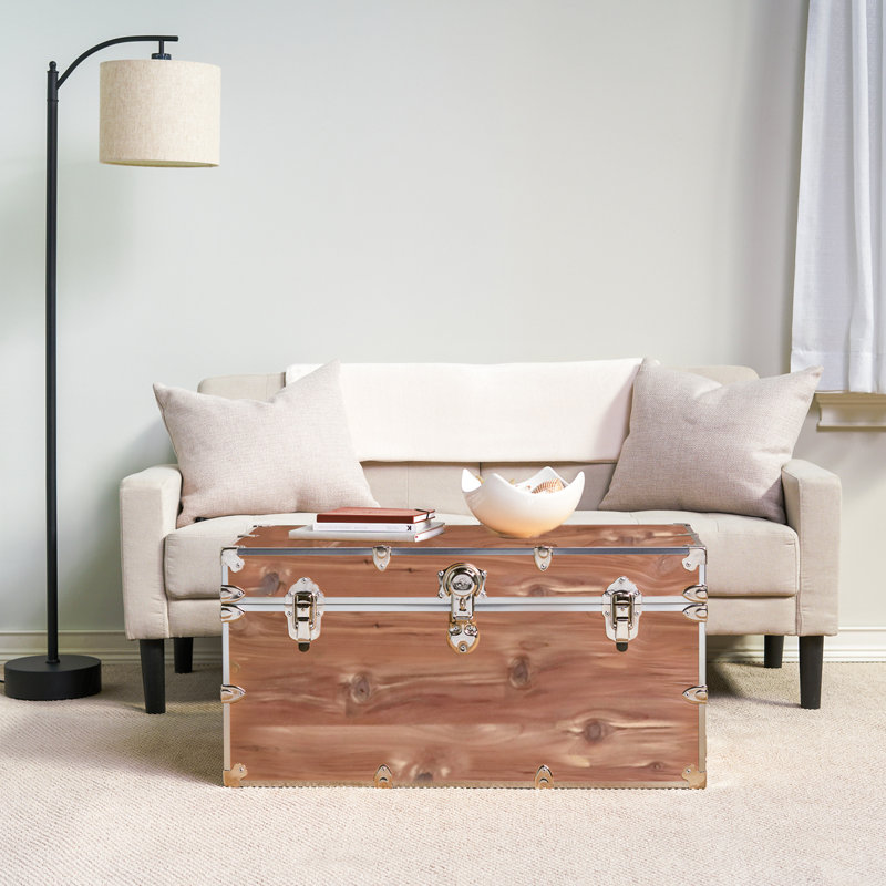 Table basse Rhino Knotty Cedar, H 18 po x L 20 po x l 40 po, Argent argent