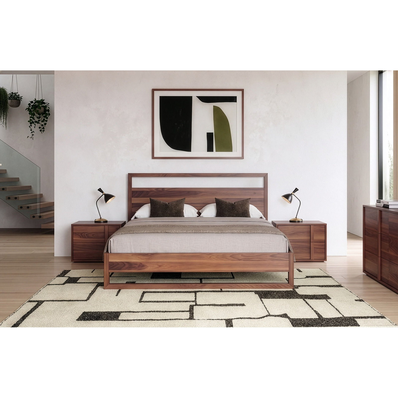 Alvarez 5 - Piece Bedroom Set, Walnut, California King