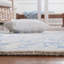Tapis en laine / coton / latex touffeté à la main Oakton en ivoire / bleu-1658194032