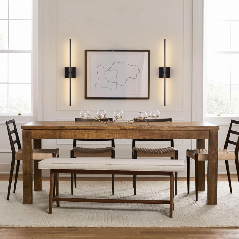 Battery Operated Wall Sconces with Remote Control, Dimmable Wall Sconces Set of Two, 350°Rotate, Matte Black