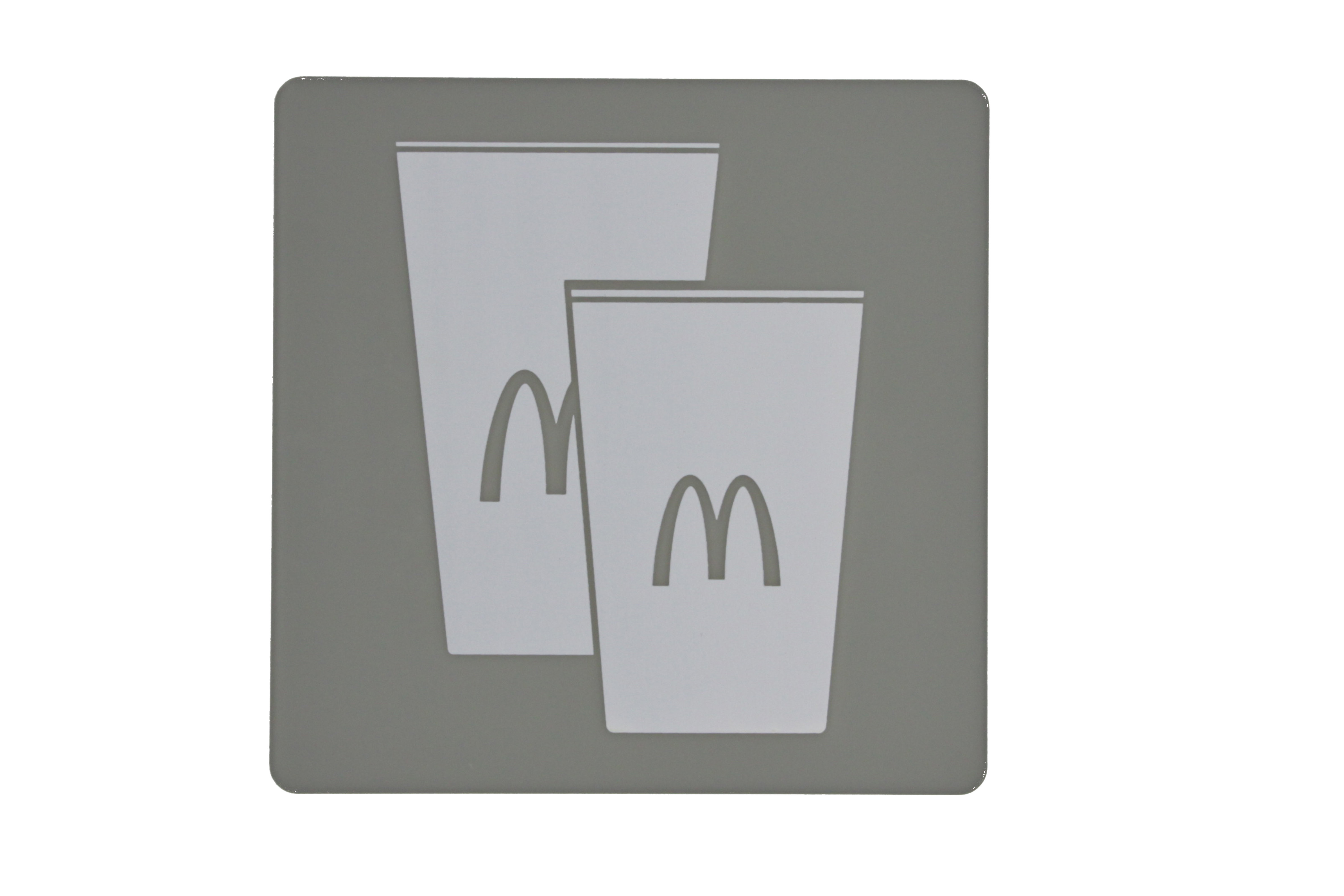 Fixturedisplays® Grey Paper Cup Storage Sign Recylce Bin Sign Mcdonalds ...
