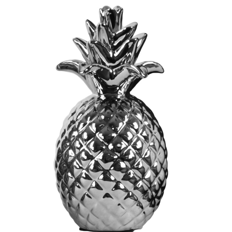 Figurine ananas pimpled Islamorada, argent