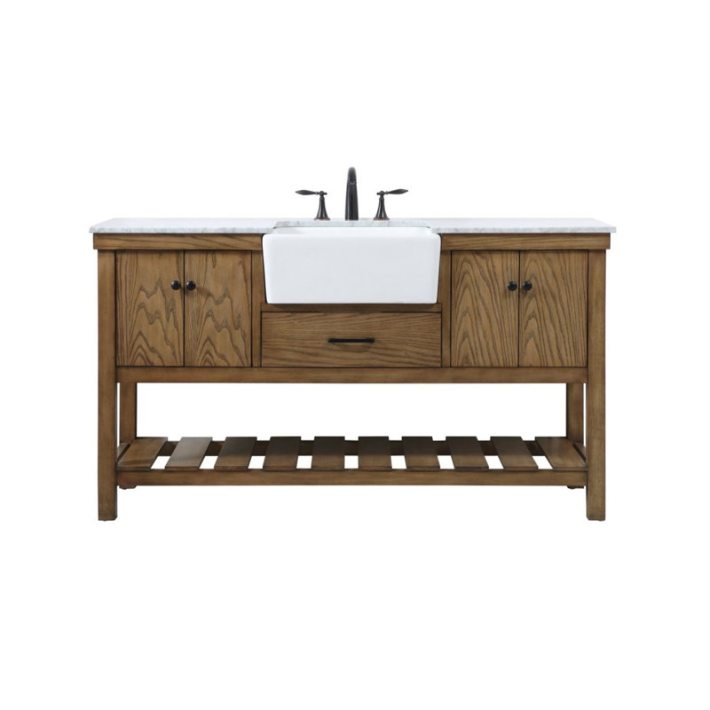 Meuble-lavabo simple 60 po Pelaghia, Bois flottant