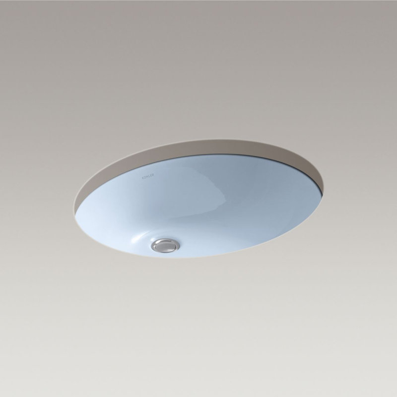 Caxton® Undermount Lavatory, 19" x 15", Biscuit, Glazed