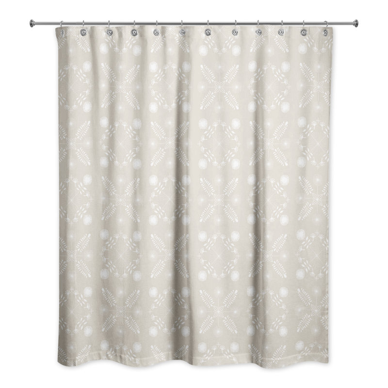 Rideau de douche simple à motif géométrique Flavius, Beige