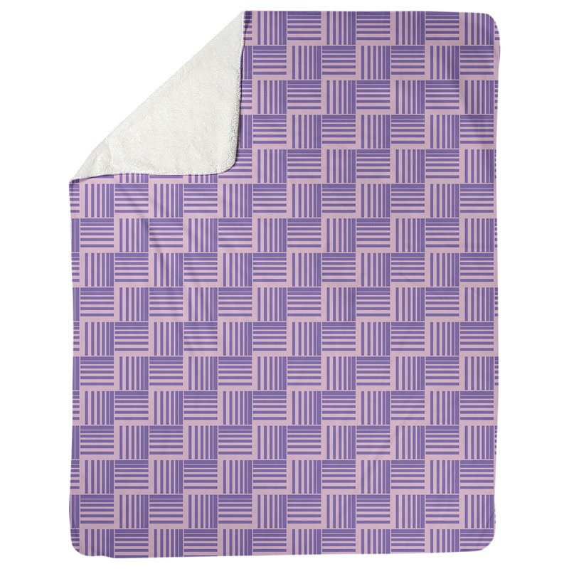 Couverture polaire à rayures classic basketweave, l 50 po x L 60 po, Rose / Mauve