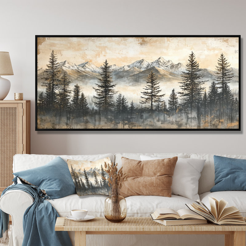 Gerarde - Landscapes Wall Art, Black, H 28 po x l 60 po, Impression encadrée flottante
