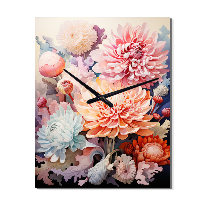Horloge murale moderne Blossoming Beauty, Médium
