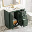 Ensemble de meuble-lavabo 36 po avec lavabo en céramique, armoire de rangement en bois massif, ensemble de meuble-lavabo autoportant avec 3 tiroirs et portes à fermeture douce-114763406