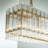 Longinus 38'' 5-light Modern Antique Gold Rectangular Dining Chandelier With Fluted Glass Panel Shade