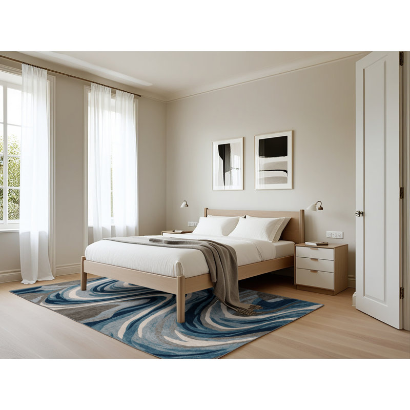 Tapis gris lavable à la machine, Rectangle 5 pi x 7 pi