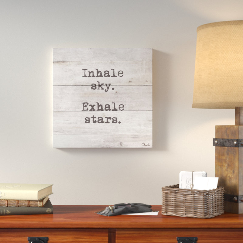 «Exhale-Zen», reproduction d'art textuel sur toile tendue, H 16 po x l 16 po x 1,5 po