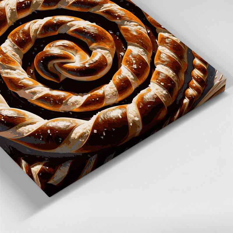Desserts bretzels, art mural sur toile noire, H 12 po x l 18 po