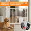 76cm Metal Pet Safety Gate with Cat Door, 75-125 cm Adjustable Dog Gate for Doorways & Stairs, Pressure Mounted, Auto-Close, No Tools Needed, Includes 3 Extension Pieces, White