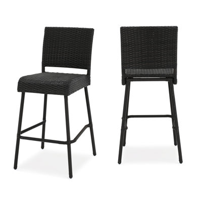 29" Dark Brown Outdoors Pe Armless , 2 - Person Group, , Versatile Look In Of 2, Slightly Curved Footrest, Long Lasting Material, Garden Seating