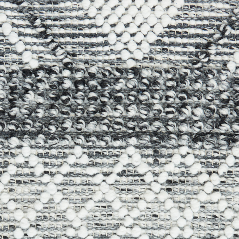 Ivory and Gray Geometric Handwoven Wool Area Rug 5'3" x 7'6"