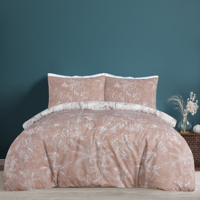 Ocheyedan Cotton Blend Abstract Duvet Cover Set with Pillowcases Included, 230 x 220 cm, Brown