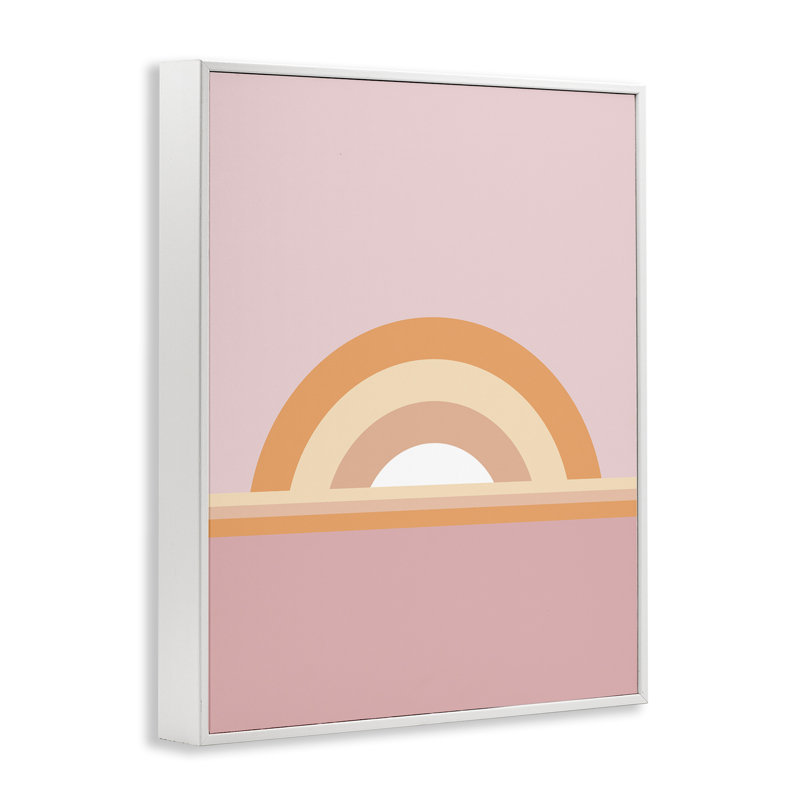 Giclée sur toile mauve et orange par Dominique Vari bk-068, Estampe numérique encadrée blanc bord de mer, H 14 po x l 11 po
