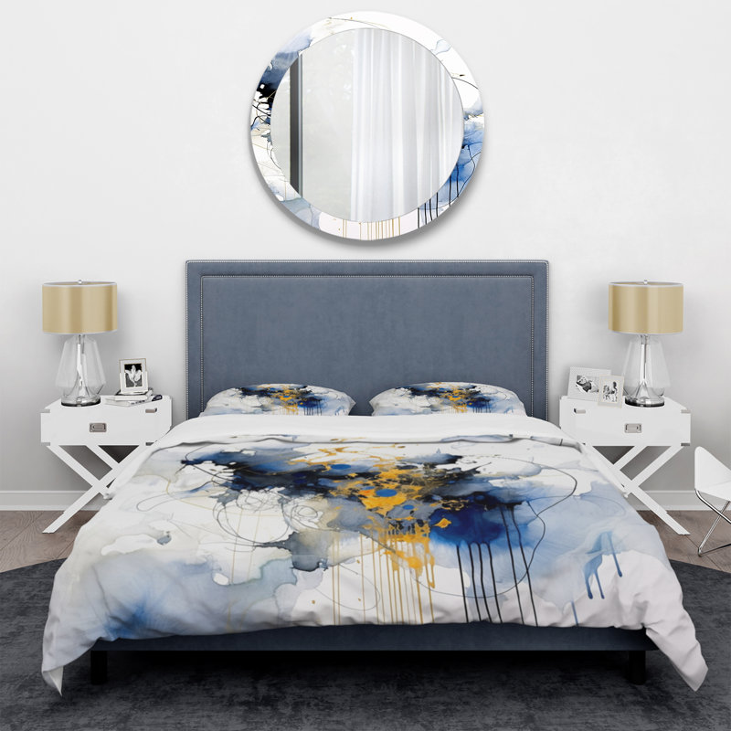 Ensemble de housse de couette en microfibre / polyester foncé foncé et doré
