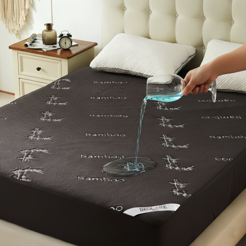 BEDLORE® Noiseless Waterproof Bamboo Mattress Protector, Hypoallergenic 3D Air Fabric Breathable Mattress Cover, Washable Mattress Pad with 6"-18" Deep Pocket