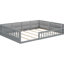 Lit rembourré gris avec garde-corps et coussin moelleux - assure un bon lit plateforme pour une bonne nuit de sommeil-1830589076