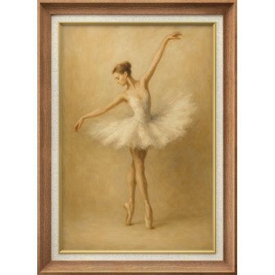 «Graceful Ballet Dancer Classical Pose Scene», reproduction d'art sur toile encadrée