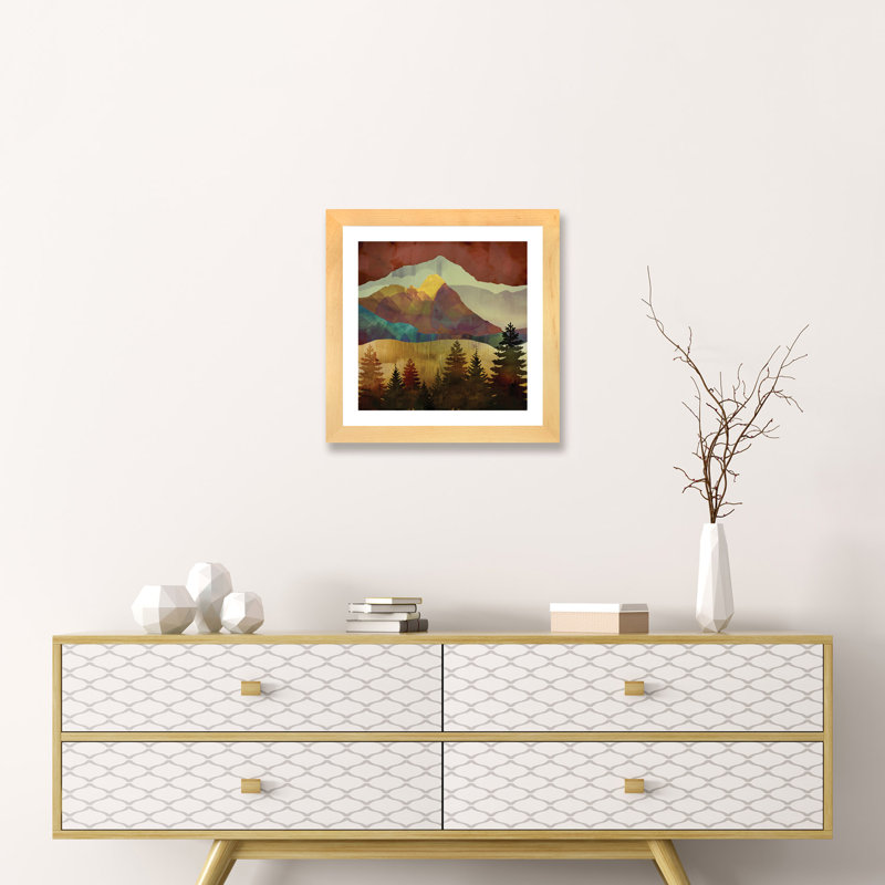Arbres d'automne - impression, H 16 po x l 16 po x p 1 po, Cadre papier naturel