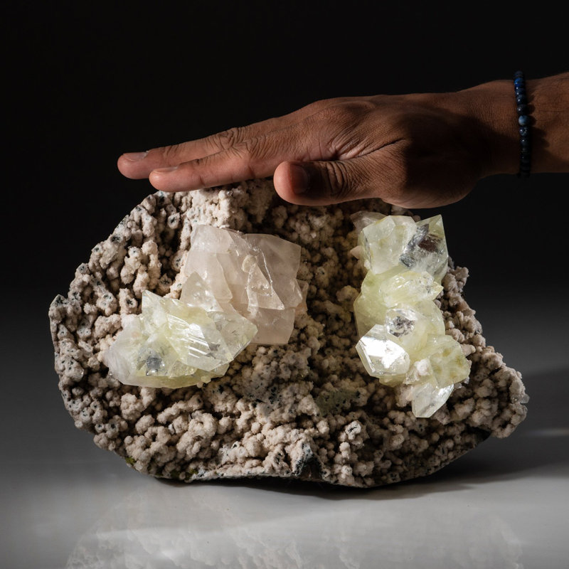 Green Apophyllite on Chalcedony
