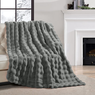 Bubble Faux Fur Throw Blanket