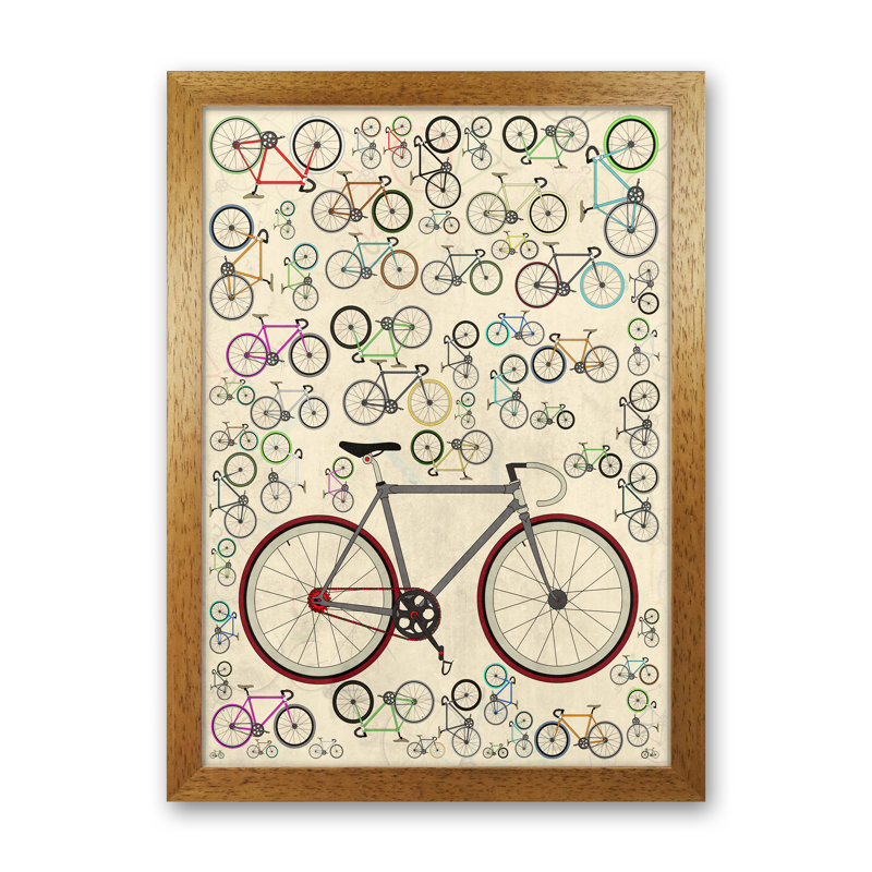 Fixie - Print, Oak Framed, 42cm H x 30cm W x 3cm D