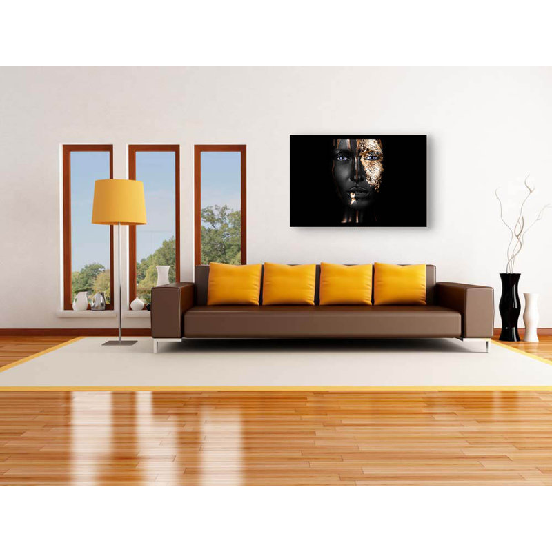 Noir Gold - No Frame Rectangle Print, Black Frame, 80cm H x 120cm W x 10cm D