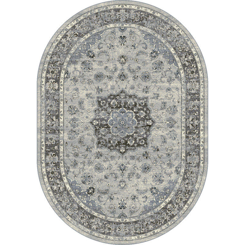 Tapis oriental argenté Attell, Ovale 6 pi 7 po x 9 pi 6 po