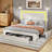 LED Adjustable Velvet Upholstered Headboard Bed Frame With 4 Storage Drawers And USB Ports-409339810-409645851