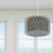 14"W Silver Metal Pendant Light with Fabric Shade